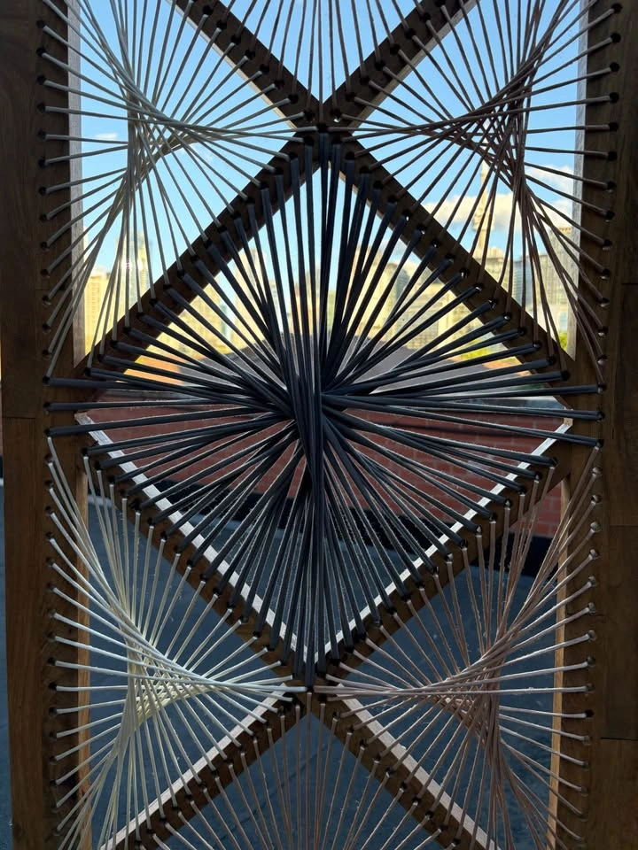 Mid-Century Modern Style String Geometric Art Room Divider - photo 5