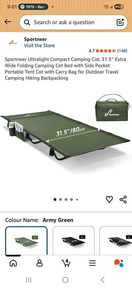 Brand new Ultralight Compact Camping Cot