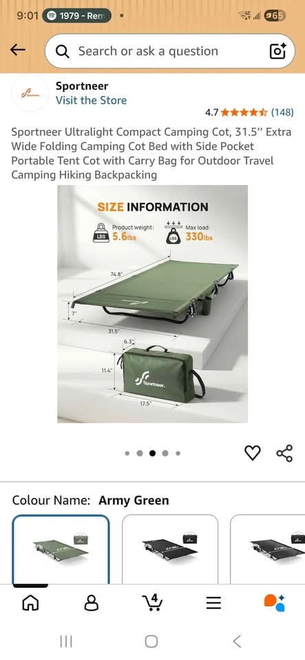 Brand new Ultralight Compact Camping Cot - photo 2