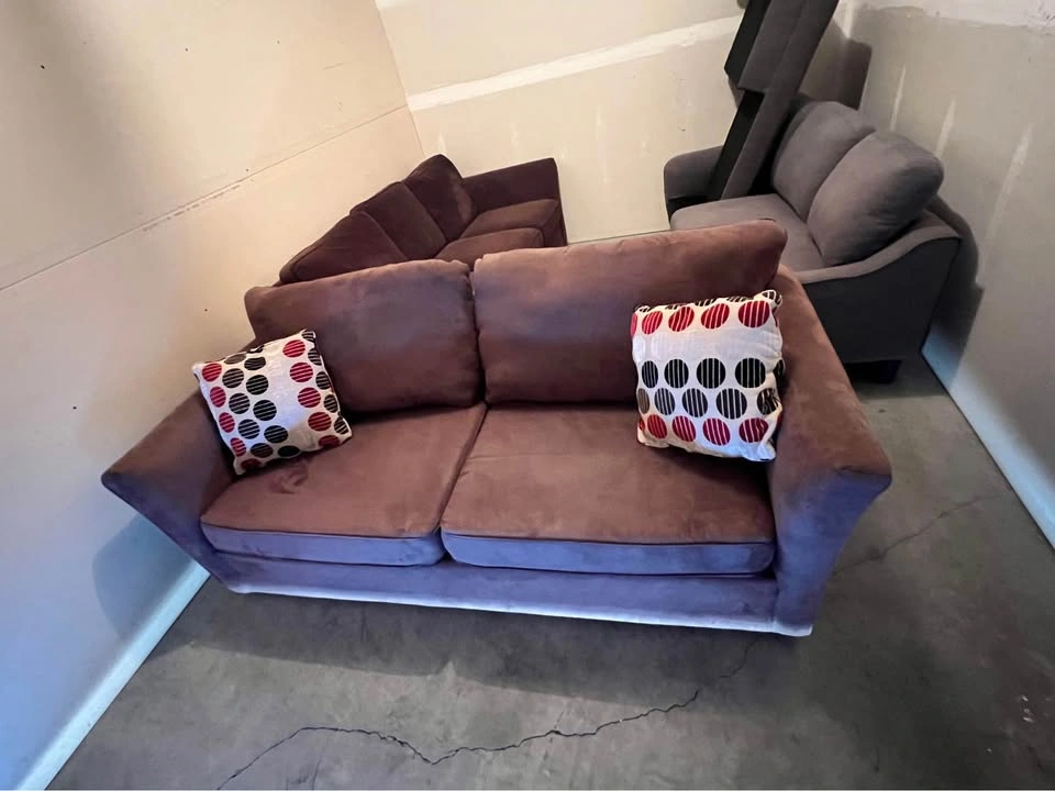 Free Delivery ✅ Wayfair Brown Microfiber Sofa Couch - photo 2