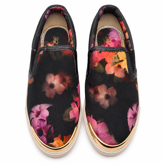 Ted Baker London Malbeck Dark Floral Slip-On Shoes Size 5