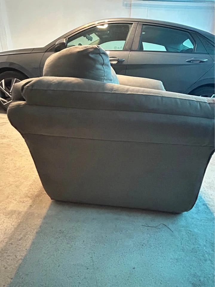 Oversized Grey Microfiber Chair-and-a-Half/Lounge Chair - photo 2