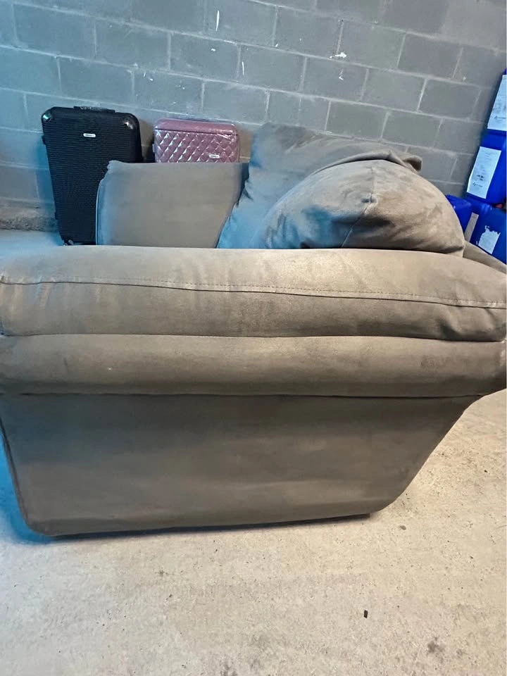 Oversized Grey Microfiber Chair-and-a-Half/Lounge Chair - photo 3