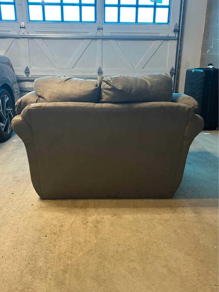 Oversized Grey Microfiber Chair-and-a-Half/Lounge Chair - photo 4