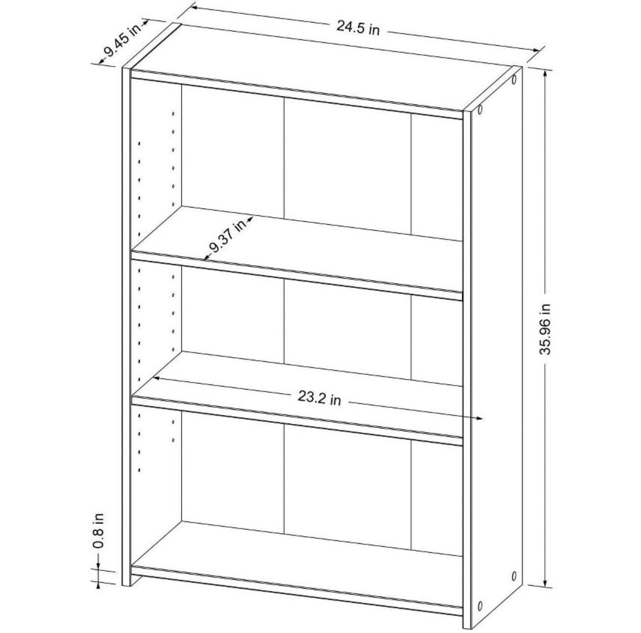 White 3 Shelf Bookshelf - New in the Box - photo 4