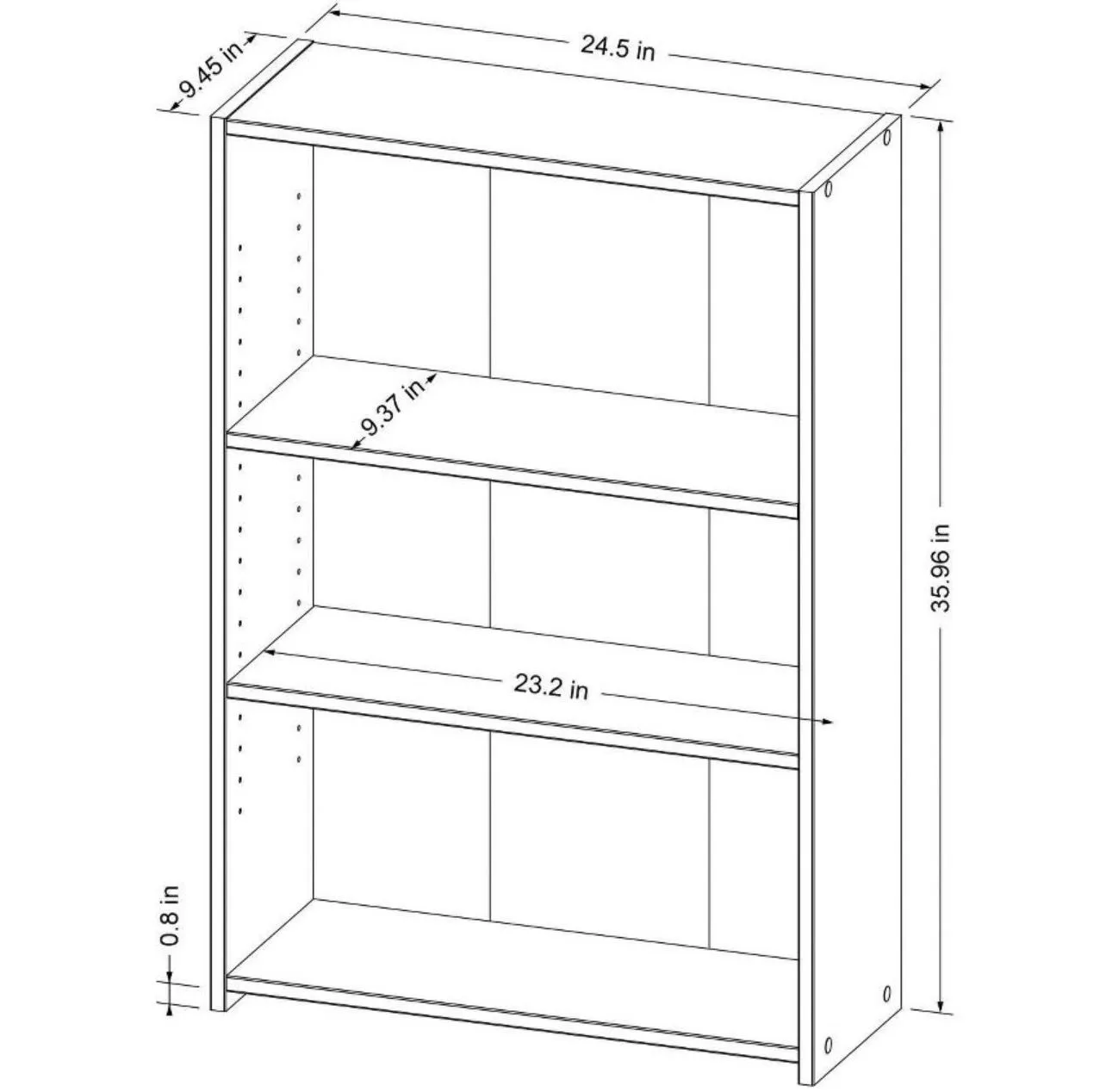 White 3 Shelf Bookshelf - New in the Box - photo 4
