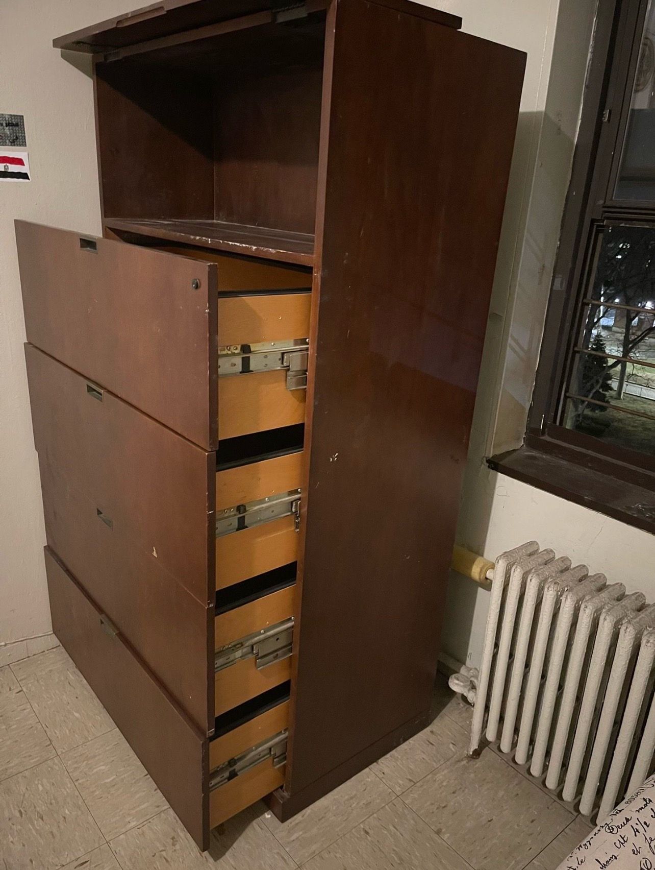 Large Vintage Armoire Walnut Dresser (or filing cabinet) - photo 2