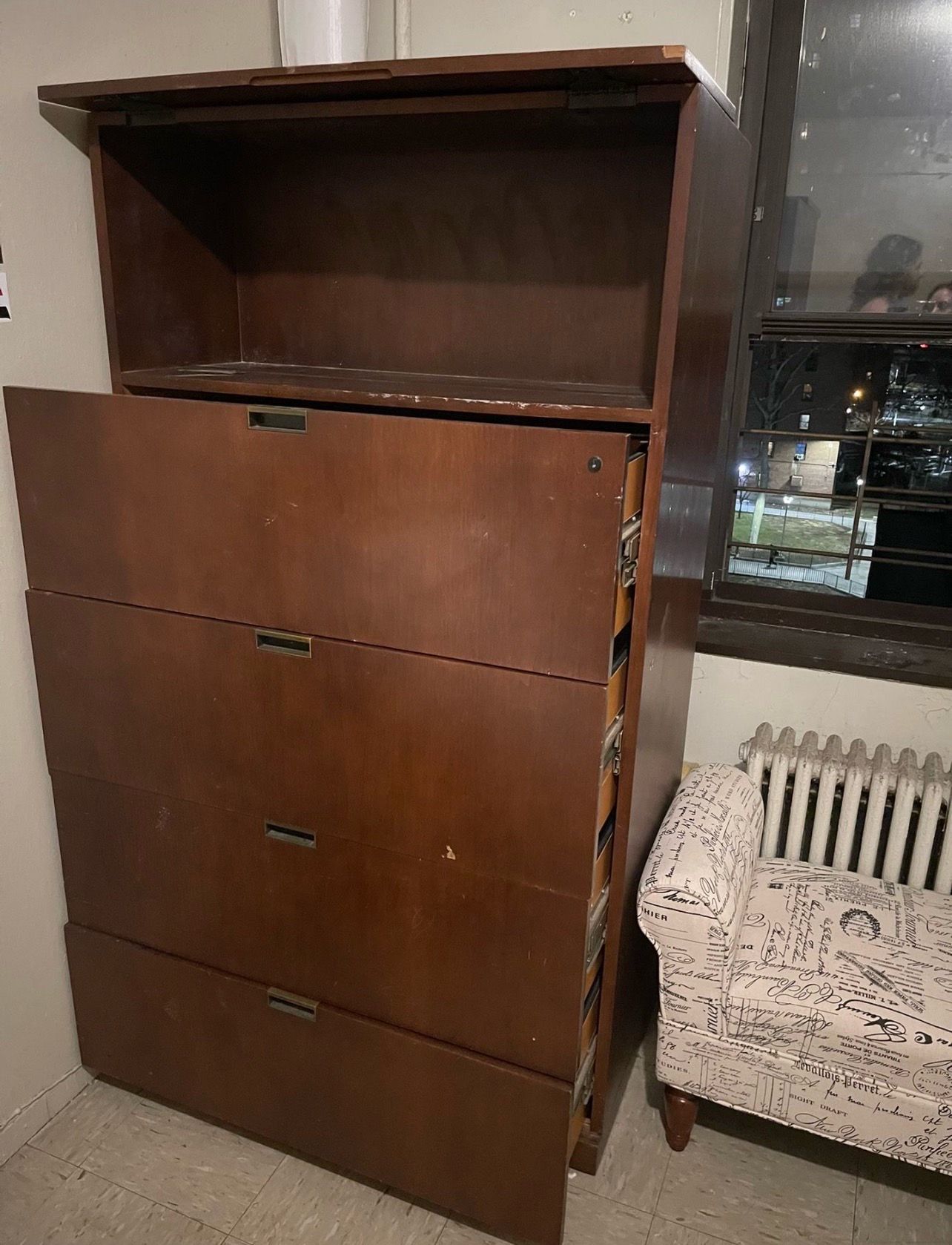Large Vintage Armoire Walnut Dresser (or filing cabinet) - photo 3