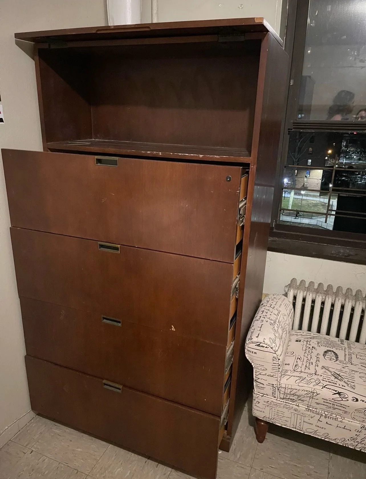 Large Vintage Armoire Walnut Dresser (or filing cabinet) - photo 3