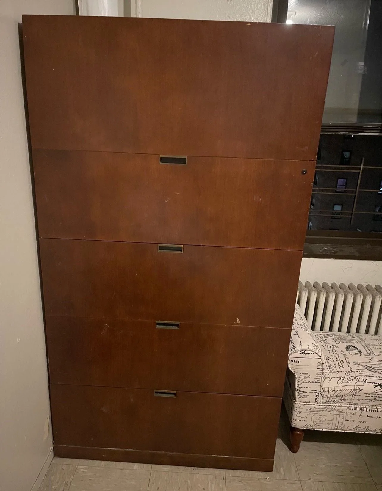 Large Vintage Armoire Walnut Dresser (or filing cabinet) - photo 4