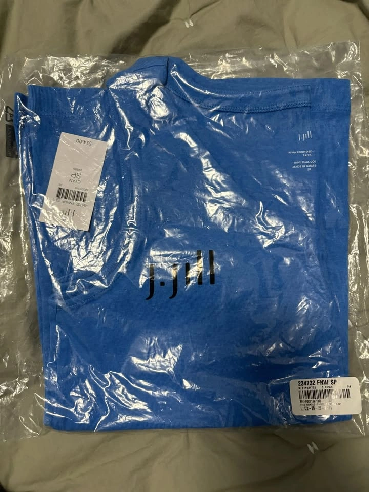 J.Jill Pima Rounded V-Neck Tank – Cyan – Size SP – NWT ⚽️ - photo 2