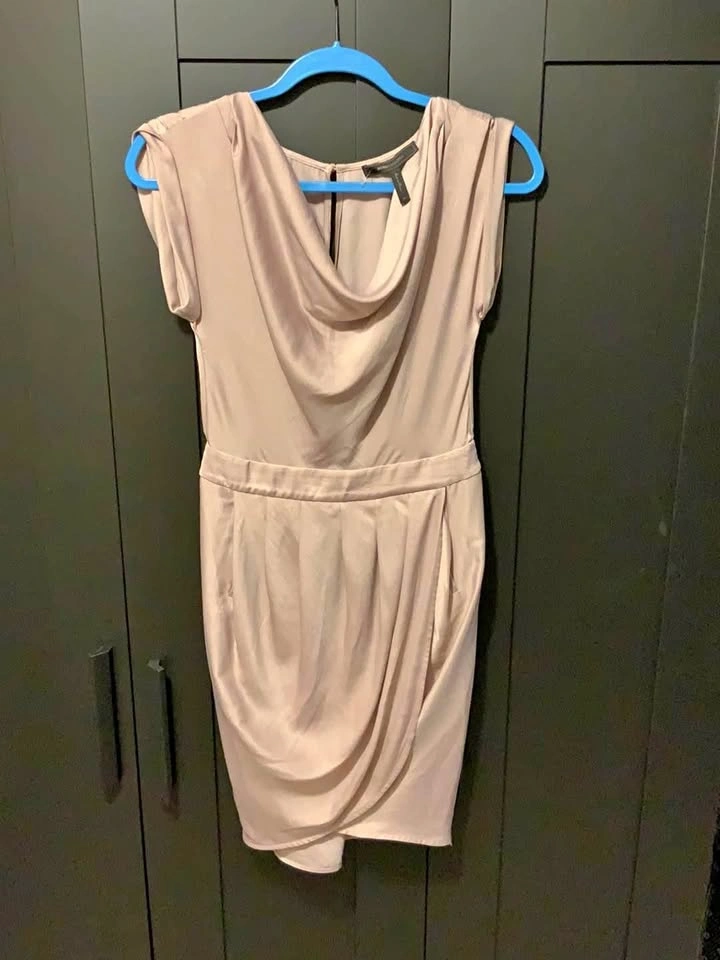 BCBG xs satin dress blush mauve