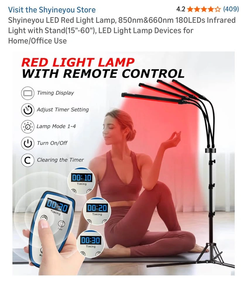 NEW Shyineyou LED Red Light Lamp 850nm 660nm 180LEDs - photo 2