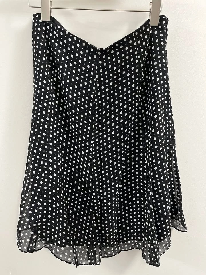 EXPRESS Black Polka Dot Lined Silk Skirt ~ Size 6 *NEW*⚽️ - photo 3