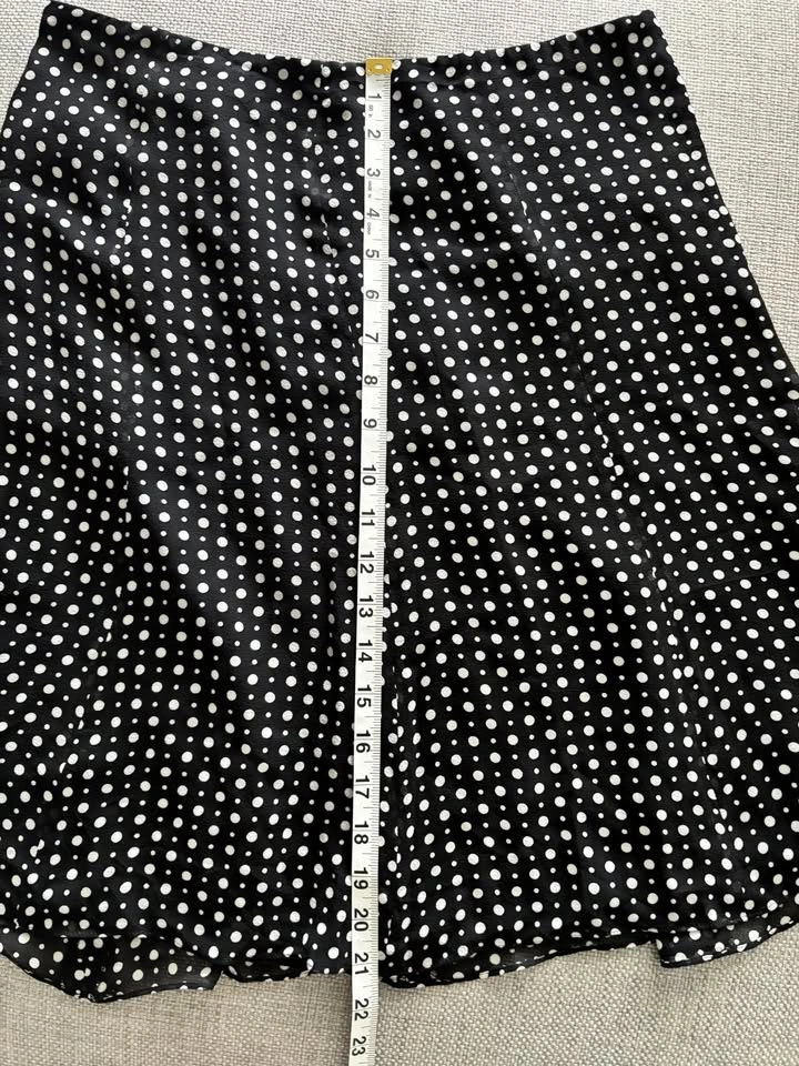 EXPRESS Black Polka Dot Lined Silk Skirt ~ Size 6 *NEW*⚽️ - photo 4