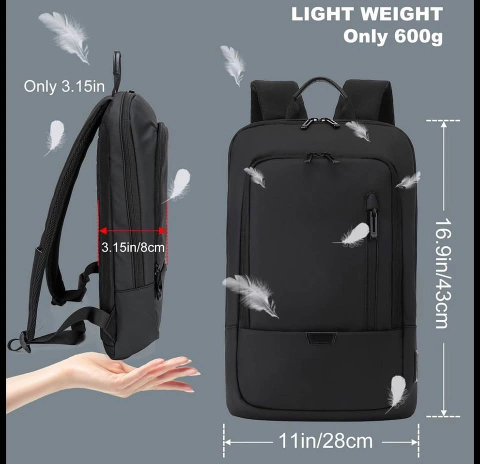 Black Backpack with USB Charging Port - photo 3