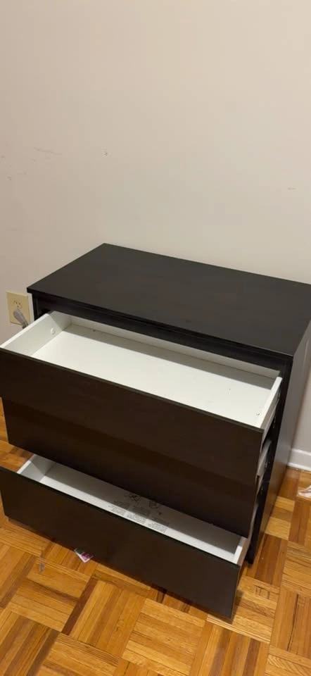 IKEA Dark Brown 3-Drawer Dresser - photo 2