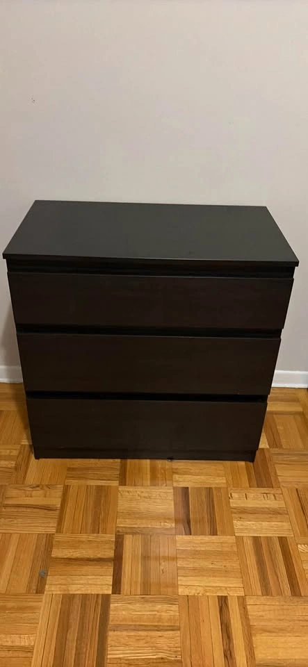 IKEA Dark Brown 3-Drawer Dresser - photo 5