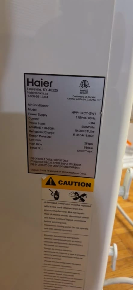 Haier Portable Air Conditioner - photo 4