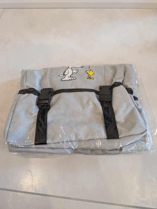 Peanuts Snoopy and Woodstock Brand New Grey Napsack - photo 3