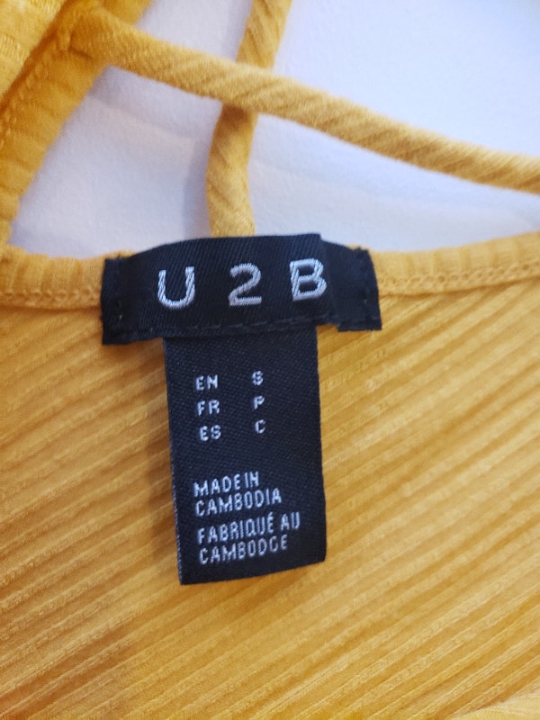 Bundle of two womens size small tops, yellow tank top and v-neck - photo 2