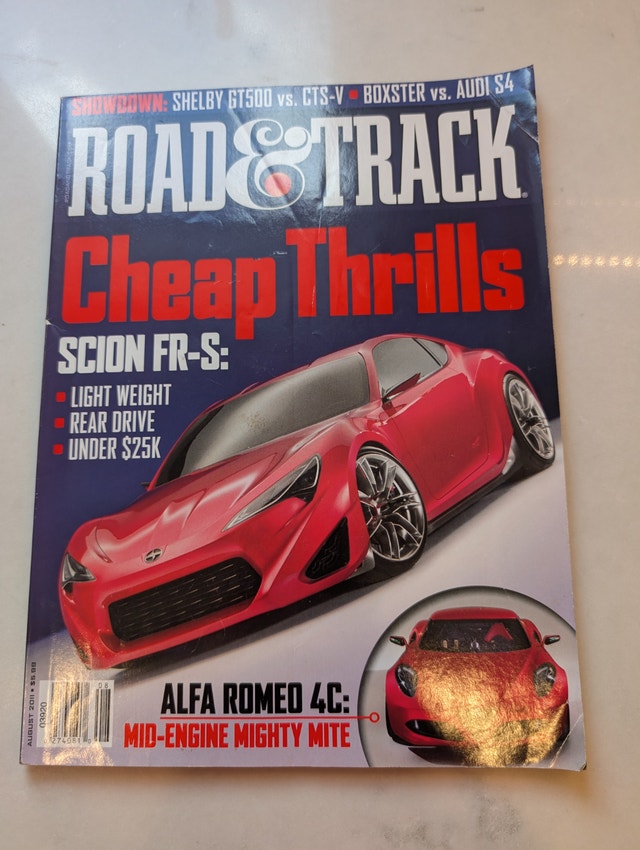 Road & Track Magazine August 2011 Cheap Thrills
