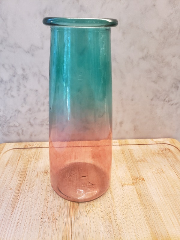 Pink and Blue Transitional Glass Vase