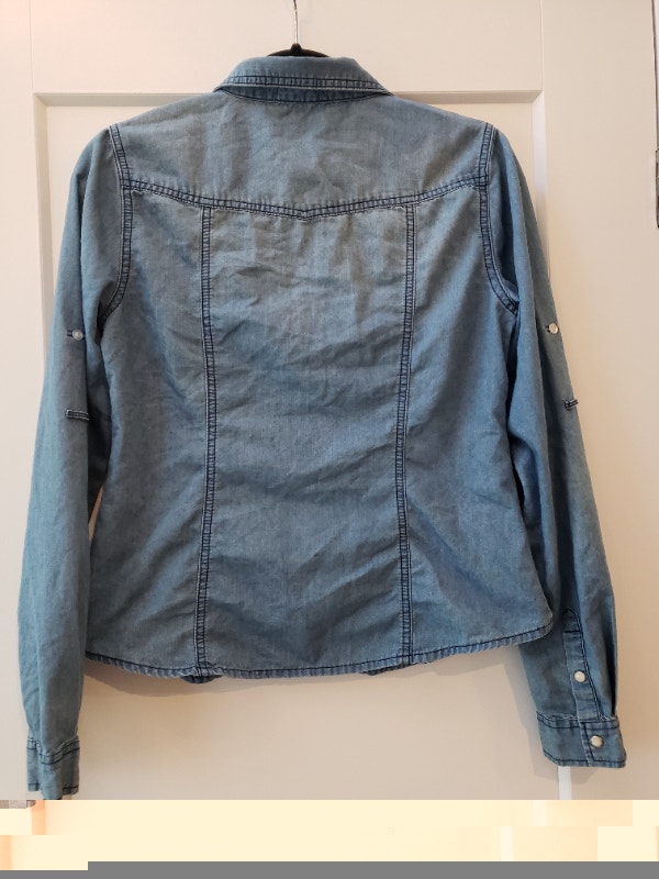 Nice GIrl Size Small Women's Blue Jean Button Up Long Sleeve Top - photo 5