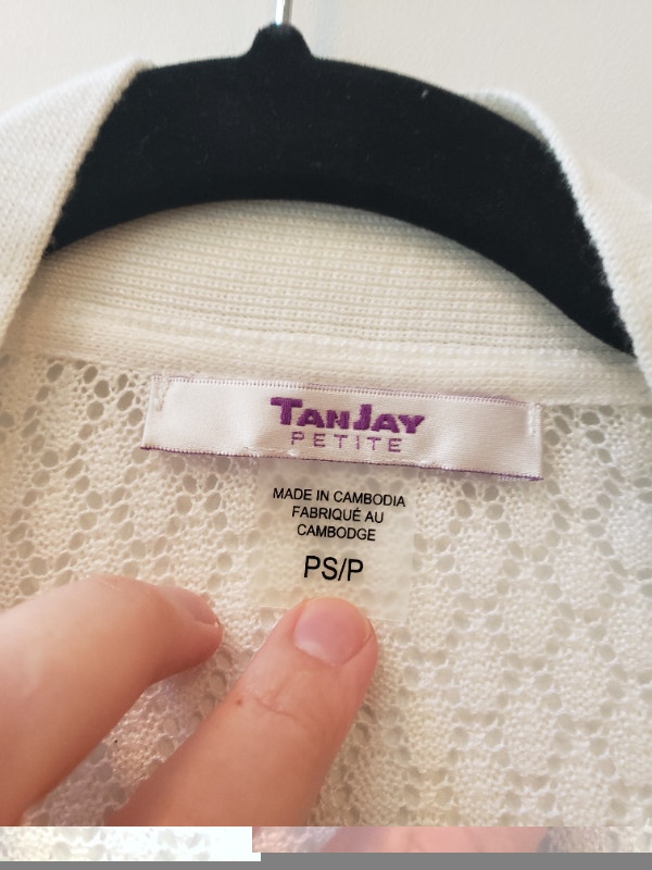 TanJay Petite White Size Small Cardigan with 3/4 Sleeve - photo 3