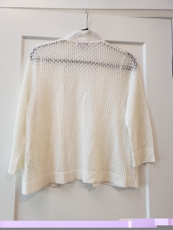 TanJay Petite White Size Small Cardigan with 3/4 Sleeve - photo 5