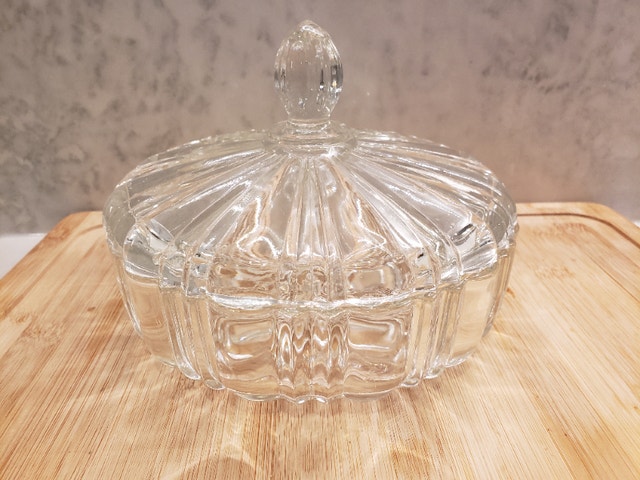 Fire-King Glass Candy Dish with Lid