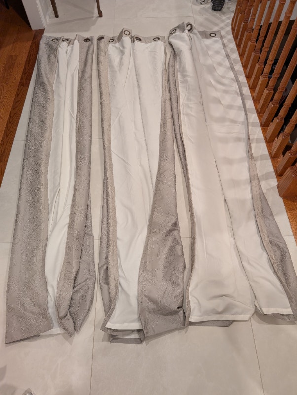 3 grey curtain panels. Each panel: 97 x 54 inch - photo 3
