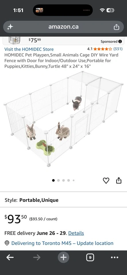 HOMIDEC Modular Pet Playpen Small Animals Cage - photo 4