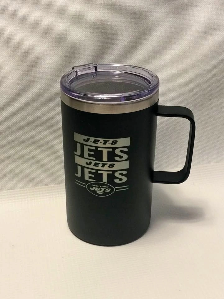 ⚽️NFL New York Jets 18 oz. Insulated Travel Mug, BRAND NEW
