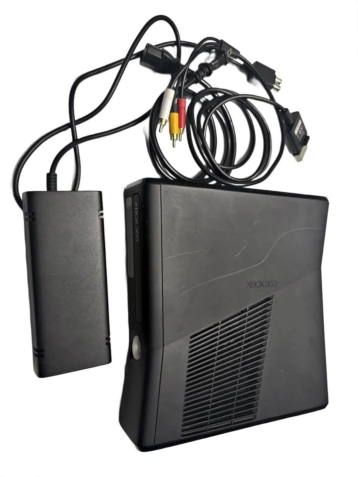 Microsoft Xbox 360 S Console with Power Supply and AV Cables