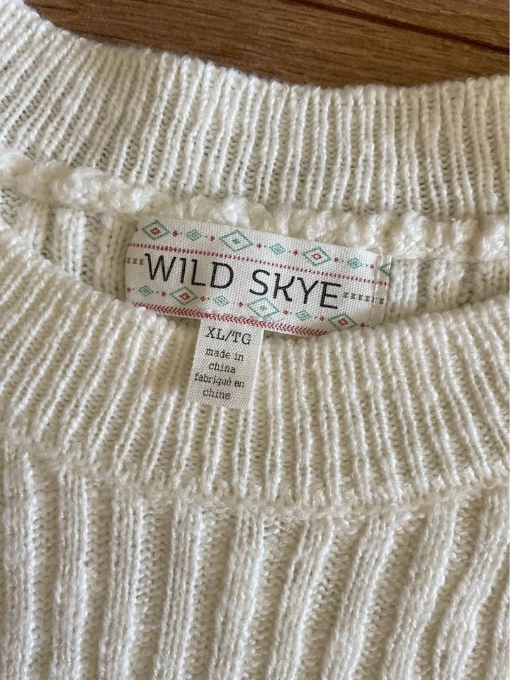 ⚽️ New WILD SKYE Cream Ribbed Cropped Crew Neck Sweater X - photo 3