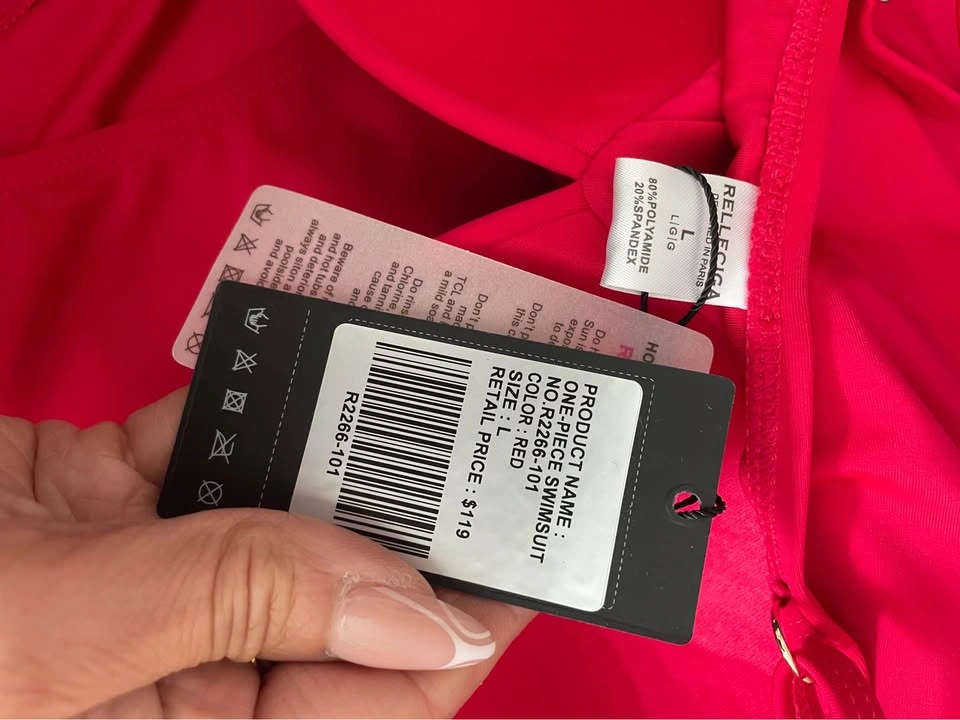 ⚽️ NWT RELLECIGA Red One-Piece Swimsuit Size L - photo 4