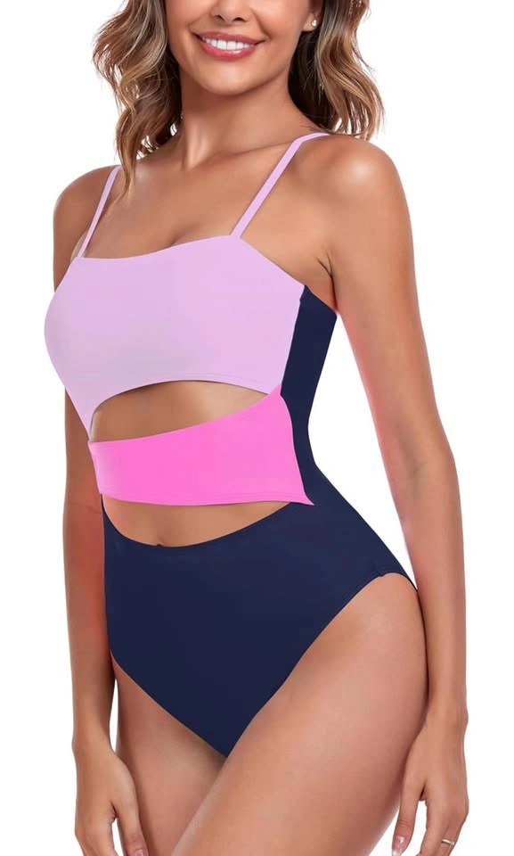 ⚽️ NWT RELLECIGA Color block cut-out one-piece swimsuit size S - photo 2