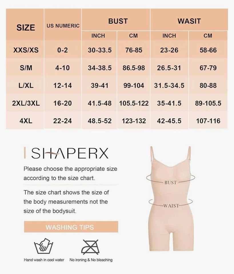 ⚽️ SHAPERX Bodysuit Shapewear Seamless Sculpting Mid Thigh S/M - photo 2