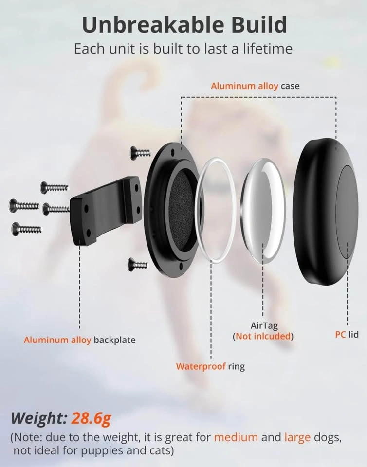 New metal AirTag holder for dog cat collar - photo 3