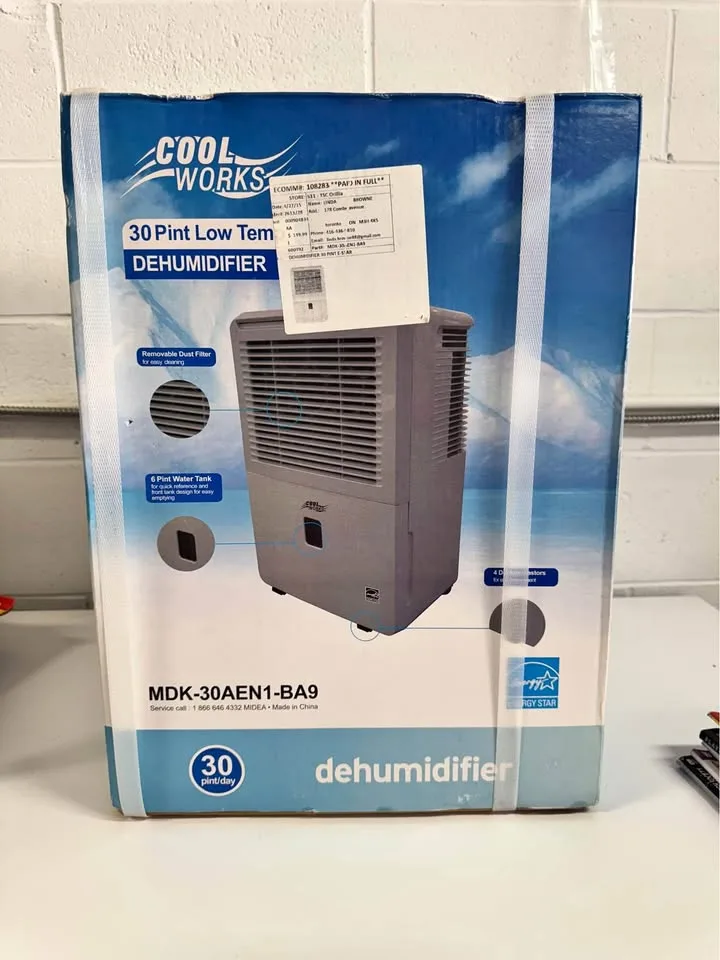 CoolWorks 30 Pint Dehumidifier - Energy Star, Model MDK-30AEN1 thumbnail