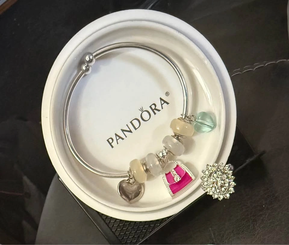Pandora Charm Bangle Bracelet with Charms - photo 2