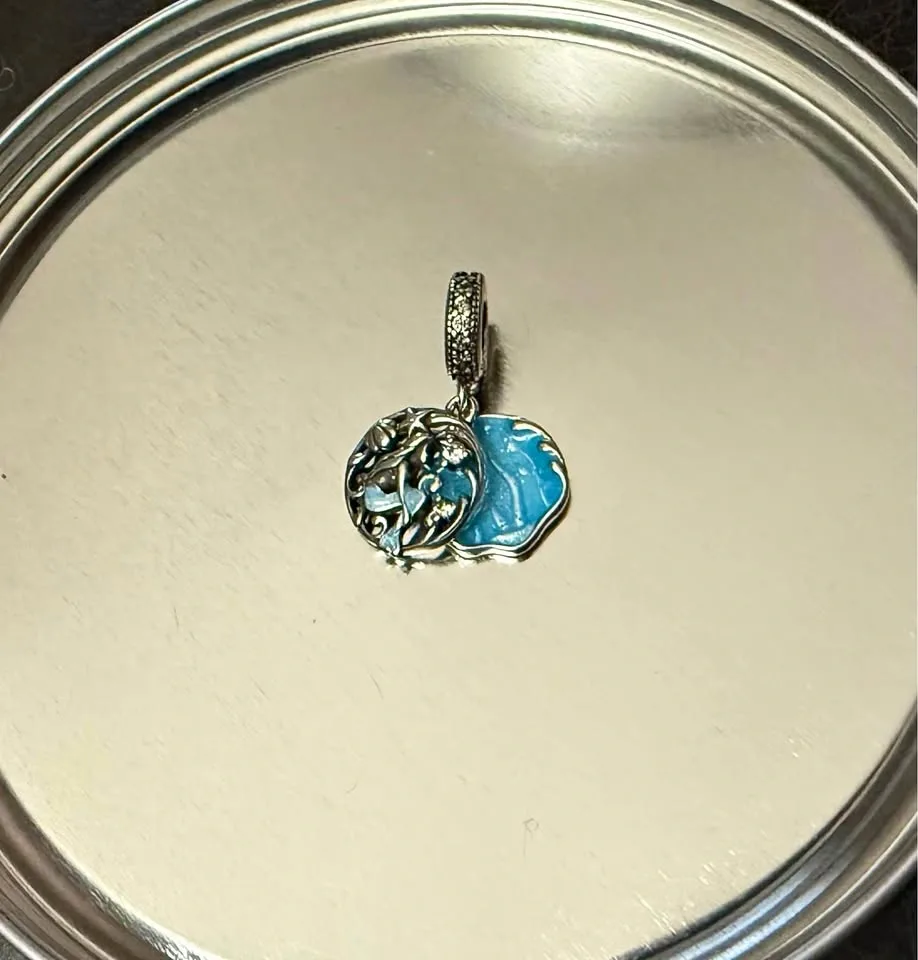 Sterling Silver Mermaid Blue dangle charm