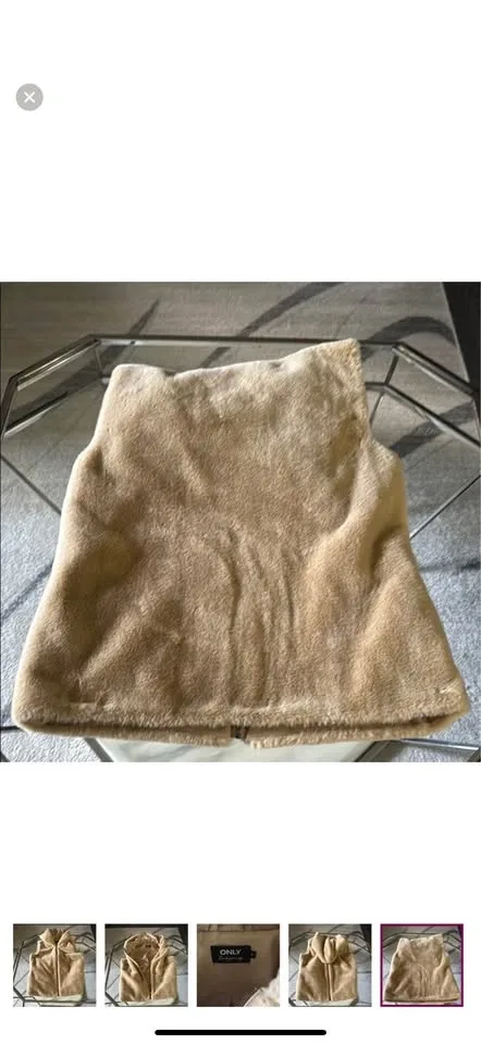 Only Beige Faux Fur Vest - photo 5
