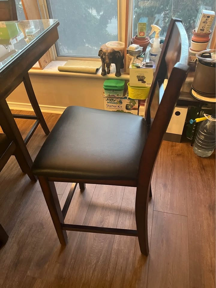 Counter-Height Dining Table with 4 Chairs and Glass Top - photo 4