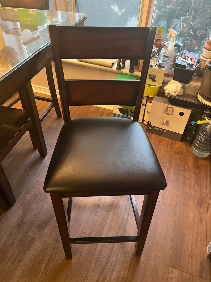 Counter-Height Dining Table with 4 Chairs and Glass Top - photo 5