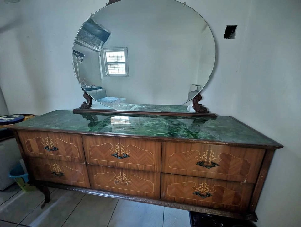 Free Wood Dresser with Oval Mirror