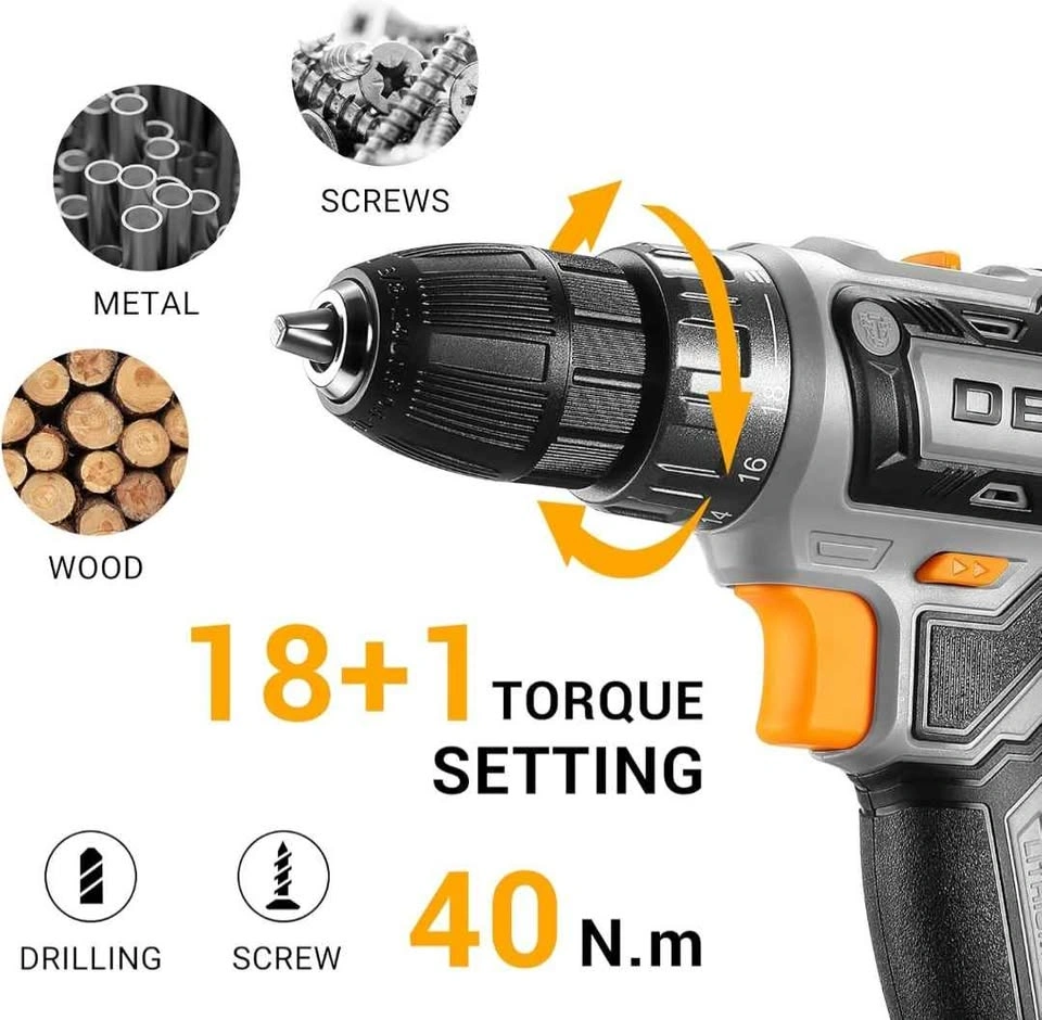 DEKOPRO 20V Cordless Drill Set – Brand New - photo 3