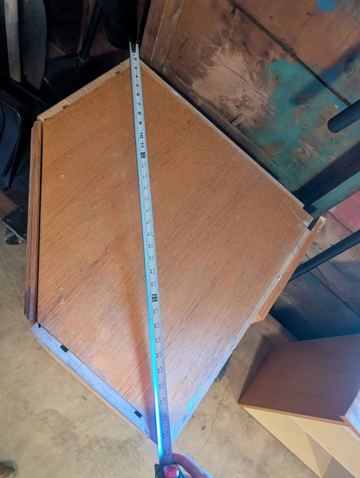 Upper corner oak cabinet - photo 4