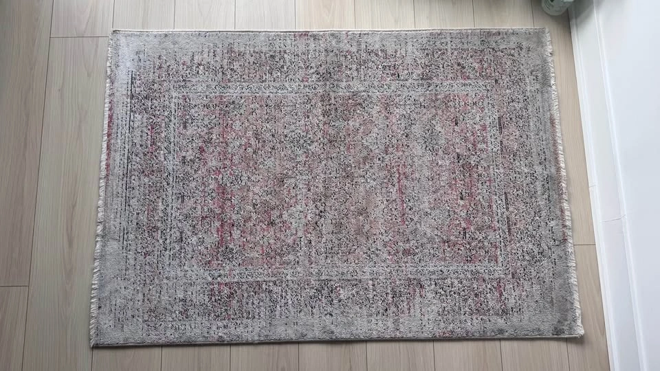 Vintage-Style Area Rug (Pink/Grey/Cream) - photo 3